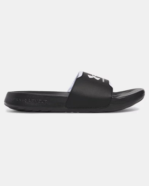 Under Armour Slide's כפכפי אנדר ארמור בצבע שחור לוגו לבן